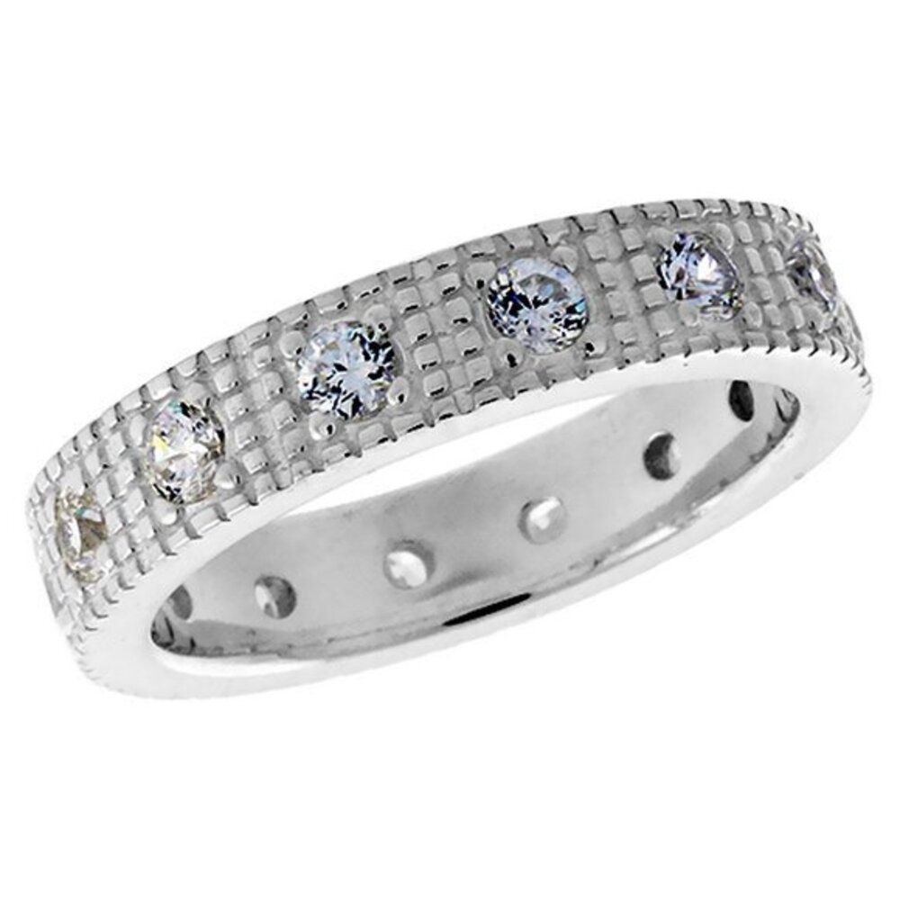 Sterling Silver Eternity Wedding Band 6 7 8 9 10
